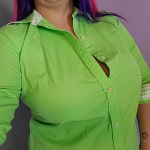 Lime green Ralph Lauren button up blouse